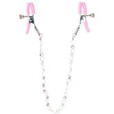 Nipple Play Crystal Chain Nipple Clamps in Pink